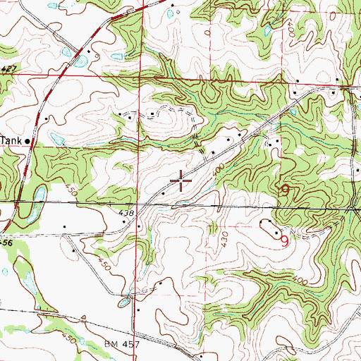 Topographic Map of Hawthorn Cemetery, MS
