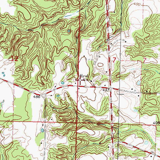 Topographic Map of Hill Cemetery, MS