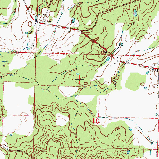Topographic Map of Polk Cemetery, MS