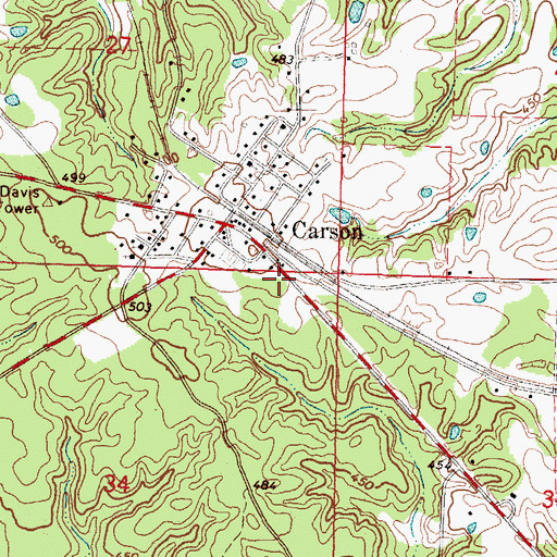 Topographic Map of Saint Elizabeth Cemetery, MS