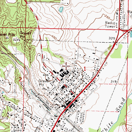 Topographic Map of Prentiss Cemetery, MS