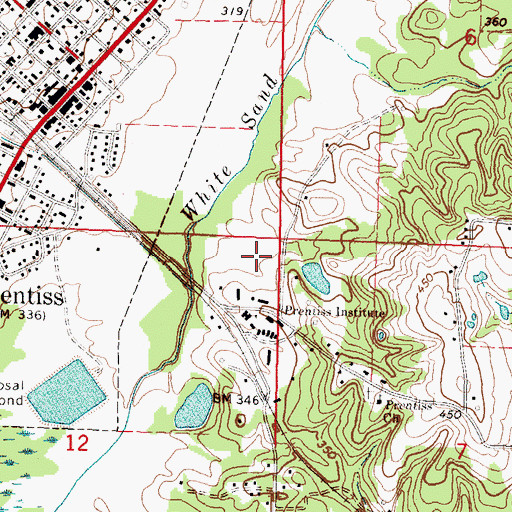 Topographic Map of Magee Cemetery, MS