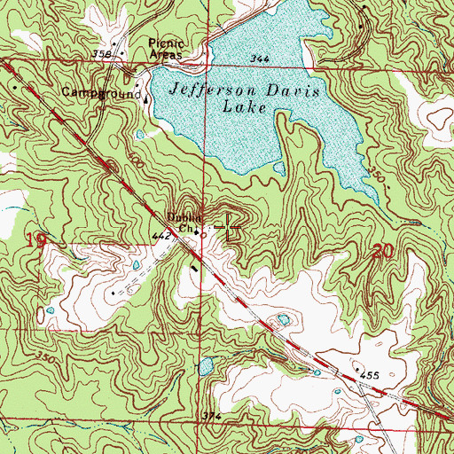 Topographic Map of Holloway Cemetery, MS