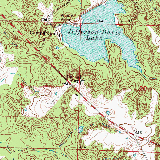 Topographic Map of Dublin Cemetery, MS