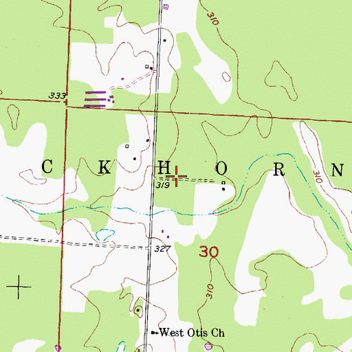 Topographic Map of Township of Buckhorn, AR