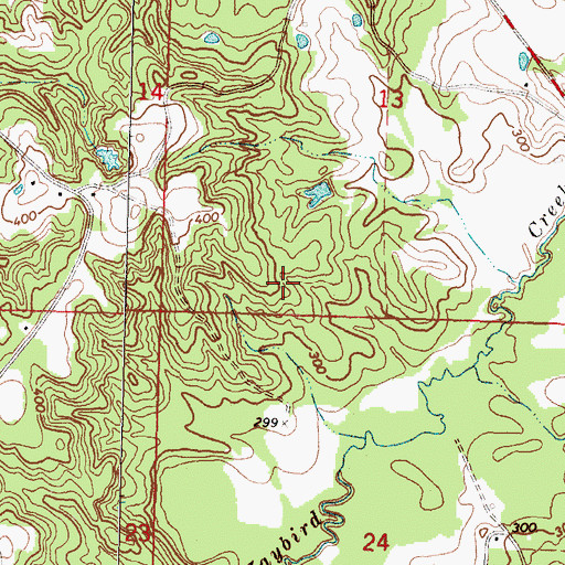 Topographic Map of Stamps Cemetery, MS