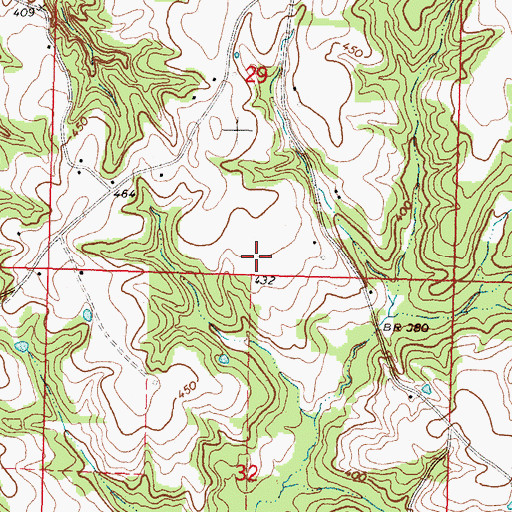 Topographic Map of Ward Cemetery, MS