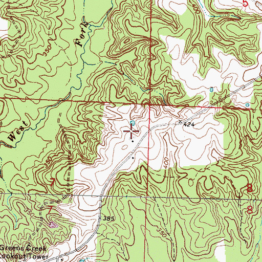 Topographic Map of Clear Springs Cemetery, MS