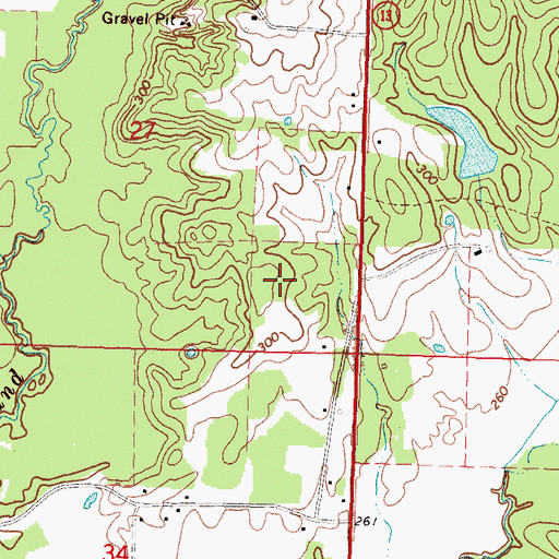 Topographic Map of Burkett Cemetery, MS