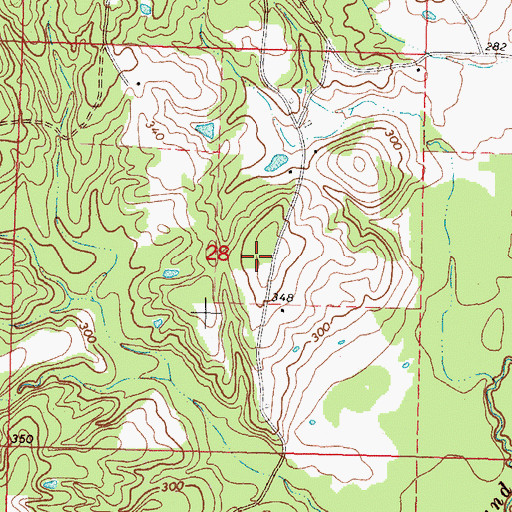 Topographic Map of Burkett Cemetery, MS