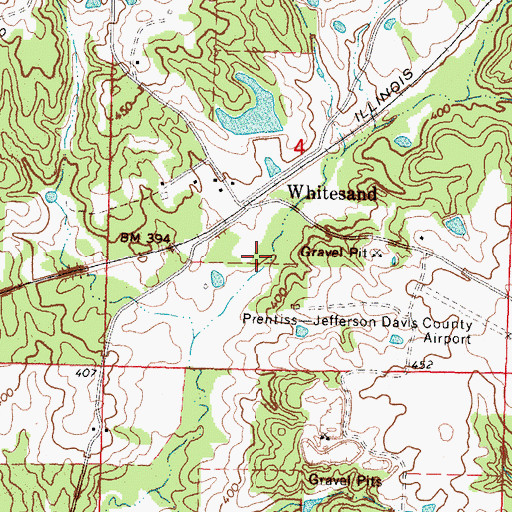 Topographic Map of Patterson-Garner-Loftin Cemetery, MS