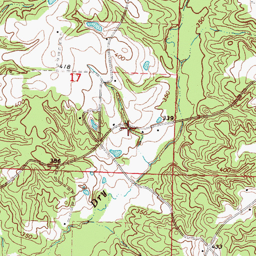 Topographic Map of Butler Cemetery, MS