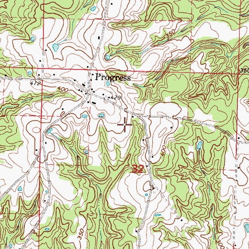 Topographic Map of Progress Cemetery, MS