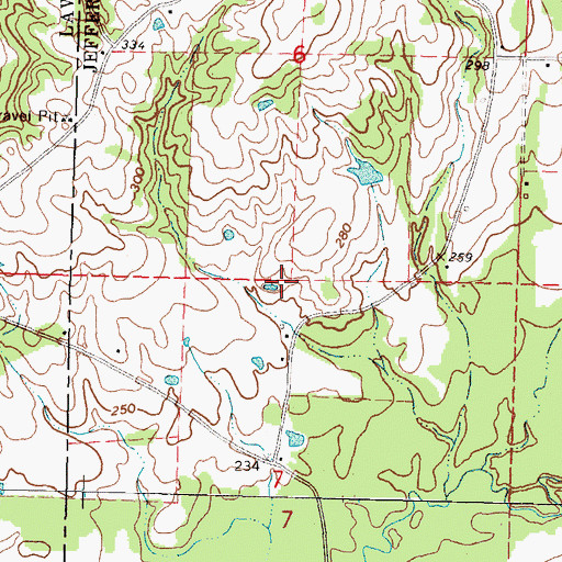 Topographic Map of Taylor Cemetery, MS