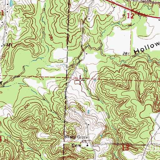 Topographic Map of Armstrong Cemetery, MS