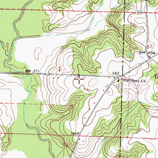 Topographic Map of Magee Cemetery, MS