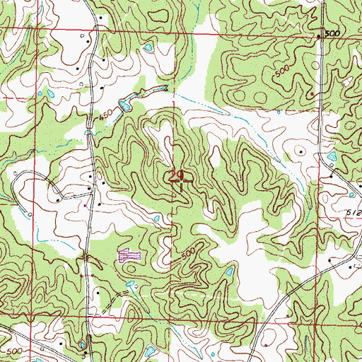 Topographic Map of Old Williams Cemetery, MS