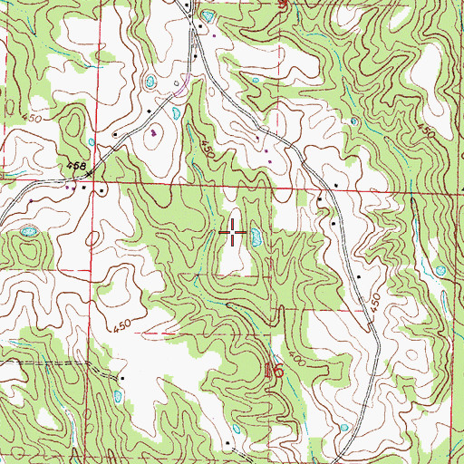 Topographic Map of Bryant Cemetery, MS
