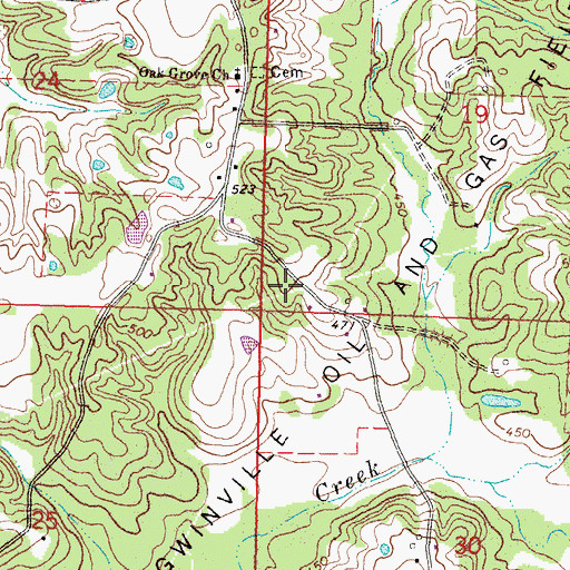 Topographic Map of Griffith Cemetery, MS