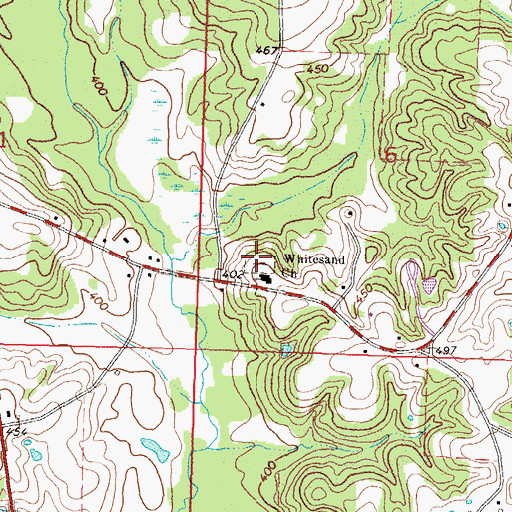 Topographic Map of White Sand Cemetery, MS