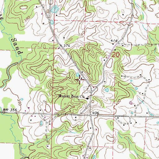 Topographic Map of Ward Cemetery, MS