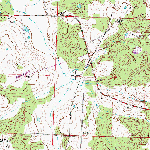 Topographic Map of Armstrong Cemetery, MS