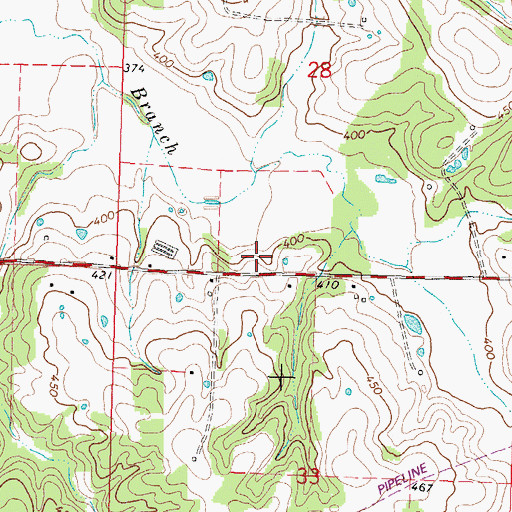 Topographic Map of Old Mobley Cemetery, MS