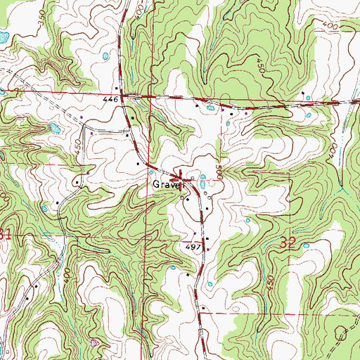 Topographic Map of Wolfe Cemetery, MS