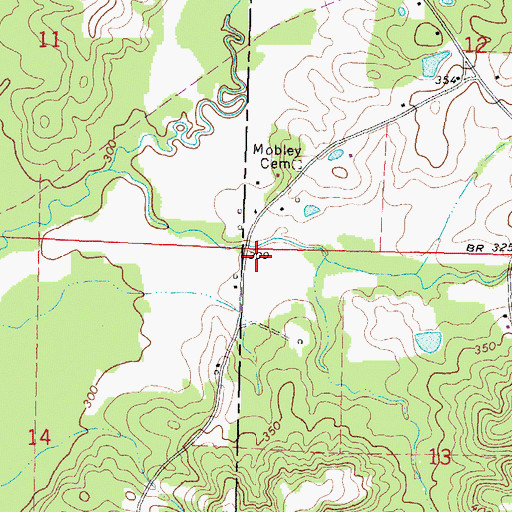 Topographic Map of Ross Cemetery, MS