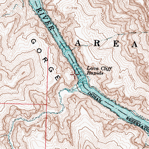 Topographic Map of Lava Cliff Rapids, AZ