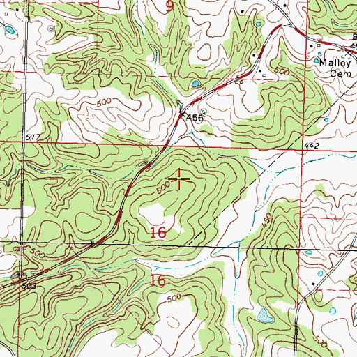 Topographic Map of Cole Cemetery, MS