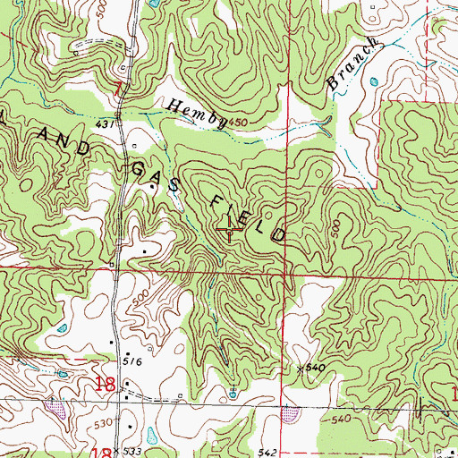 Topographic Map of Hemby Cemetery, MS