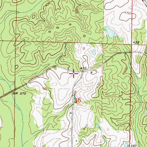 Topographic Map of McDonald Cemetery, MS