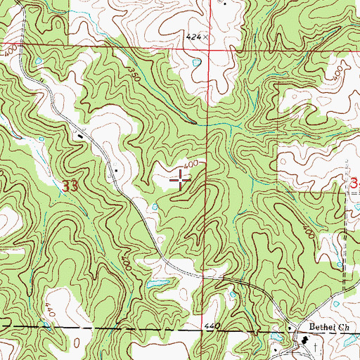 Topographic Map of Blackburn-Carter Cemetery, MS