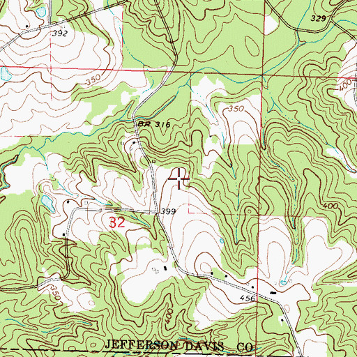 Topographic Map of Bond Cemetery, MS