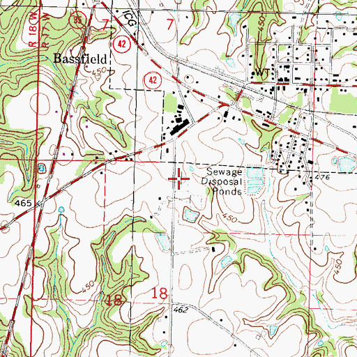 Topographic Map of Bassfield City Cemetery, MS