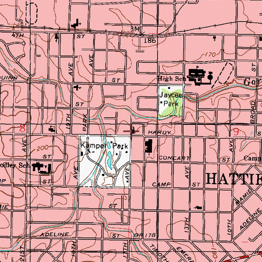 Topographic Map of Church of Christ, MS