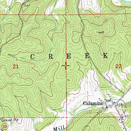 Topographic Map of Township of Big Creek, AR