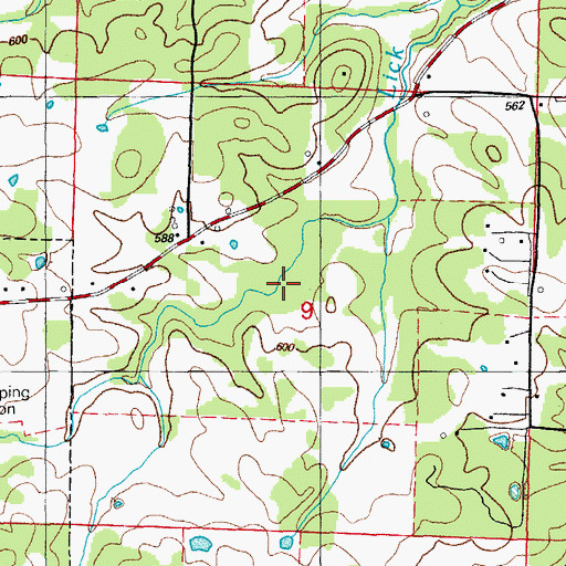 Topographic Map of Township of Cave, AR