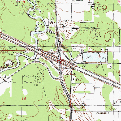 Topographic Map of Interchange 57, MS
