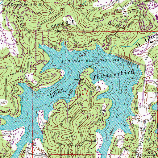 Topographic Map of Township of Cherokee, AR