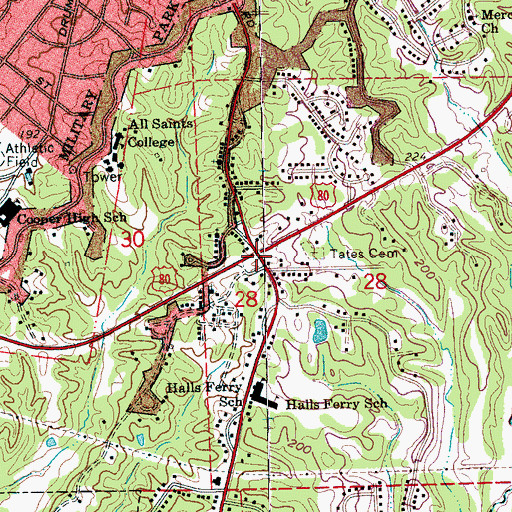 Topographic Map of Interchange 1C, MS