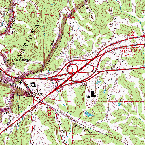 Topographic Map of Interchange 4, MS