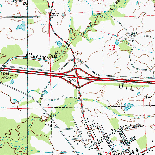 Topographic Map of Interchange 27, MS
