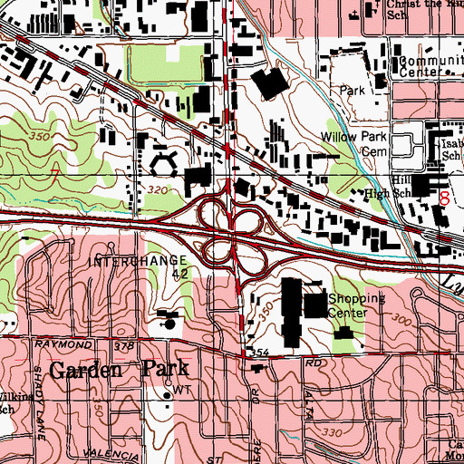 Topographic Map of Interchange 42, MS