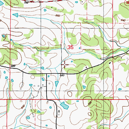 Topographic Map of Township of East Sullivan, AR