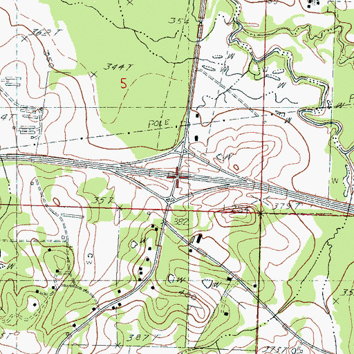 Topographic Map of Interchange 68, MS
