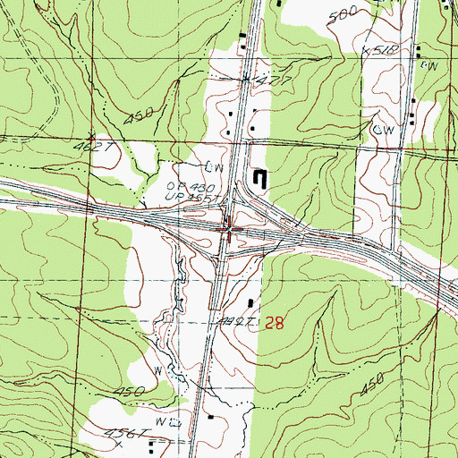 Topographic Map of Interchange 88, MS