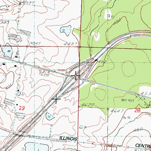Topographic Map of Interchange 100, MS