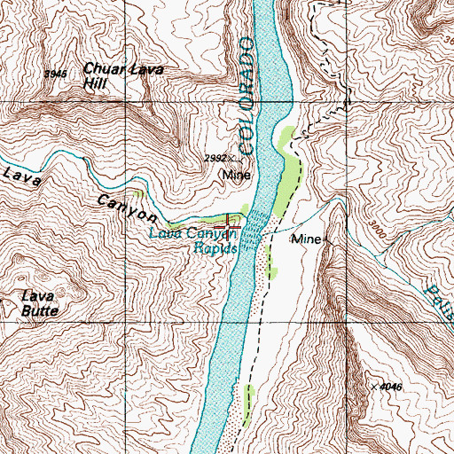 Topographic Map of Lava Creek, AZ